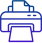A blue printer icon with paper.