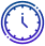A simple blue clock icon showing 2 o'clock.